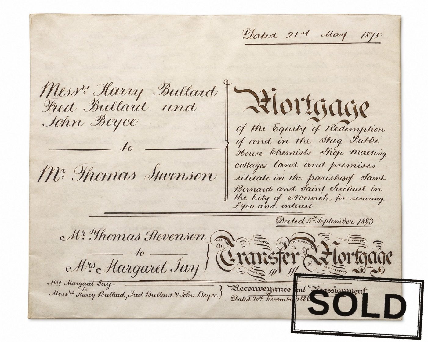 Victorian Mortgage Deed — Antiques & Curiosities from The Quirk